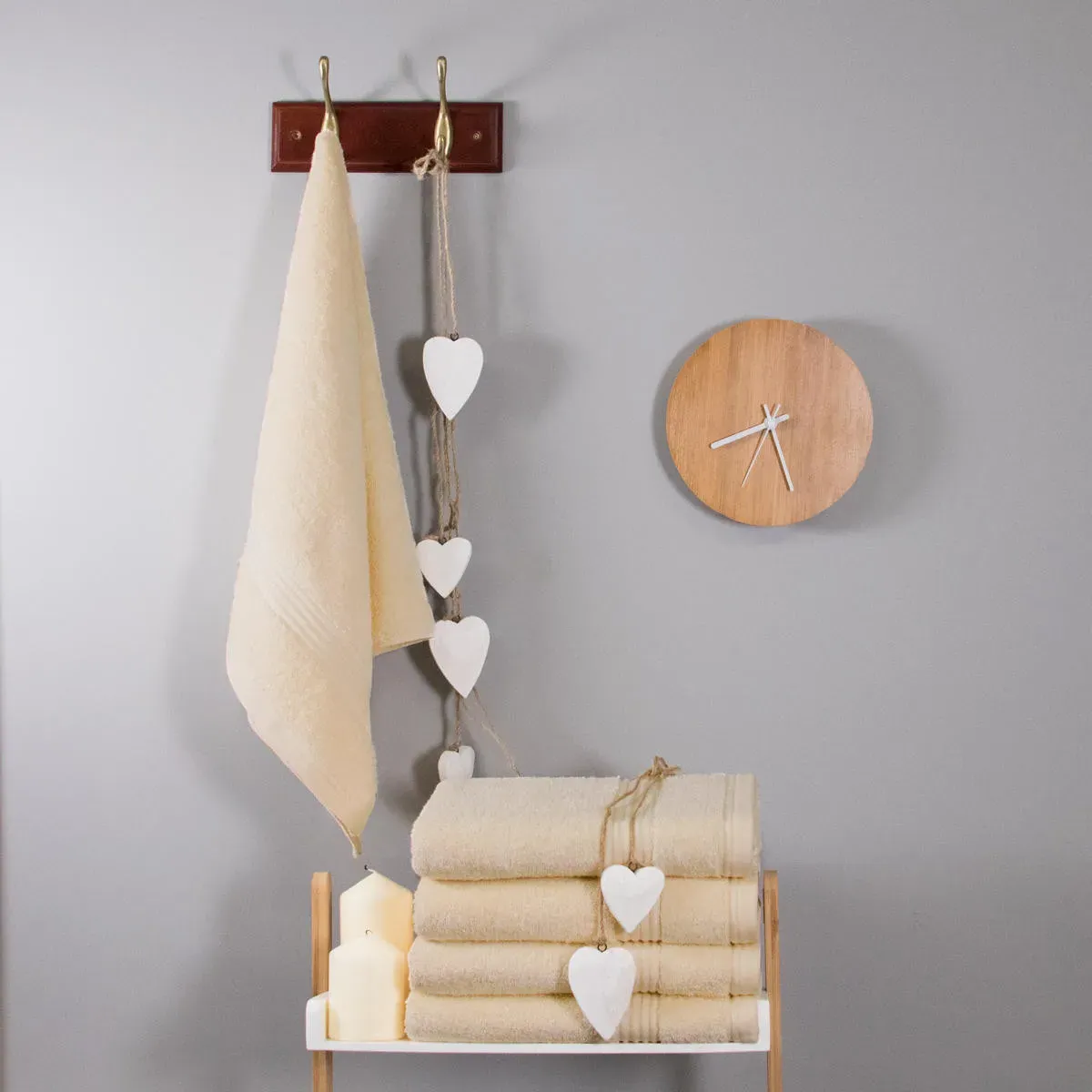 Hand Towel 700 GSM - Cream, Bamboo Cotton by The Towel Shop