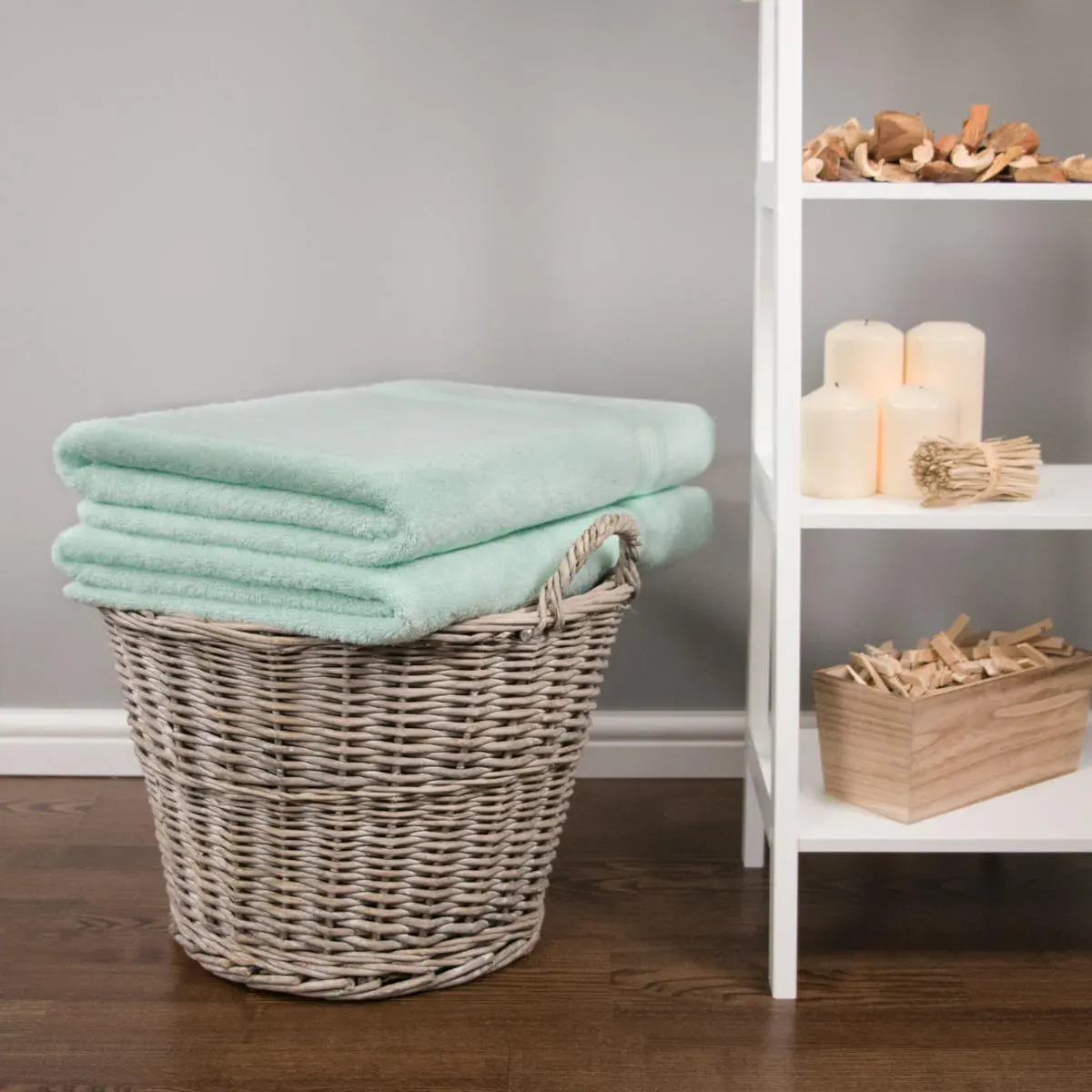 Bath Sheet 700 GSM - Duck Egg Blue, Bamboo by The Towel Shop