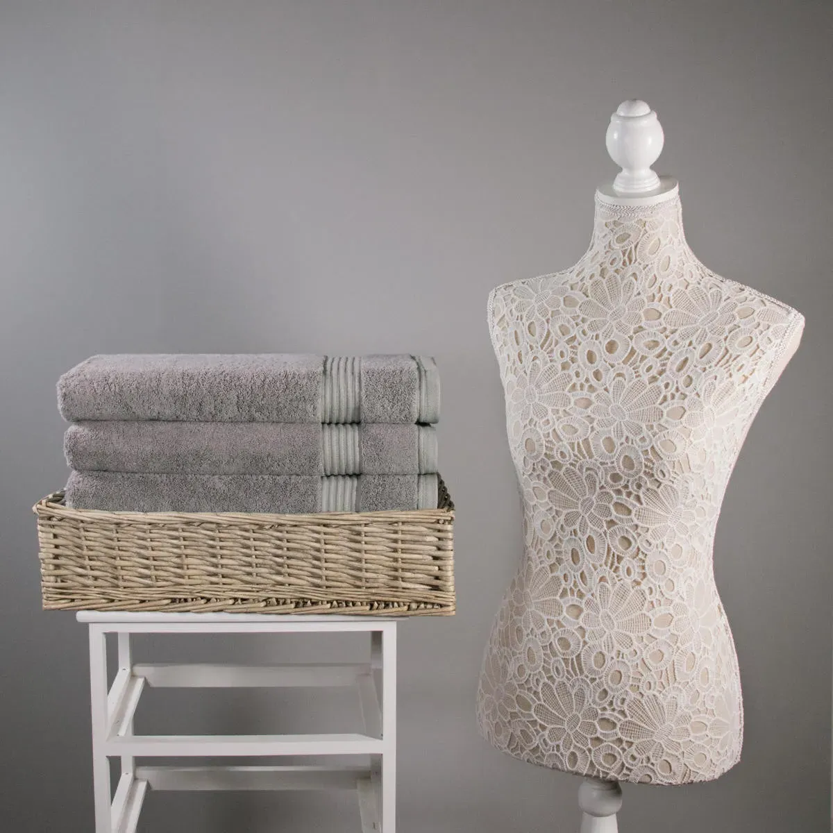 Bath Towel 700 GSM - Light Grey, Bamboo Cotton by The Towel Shop