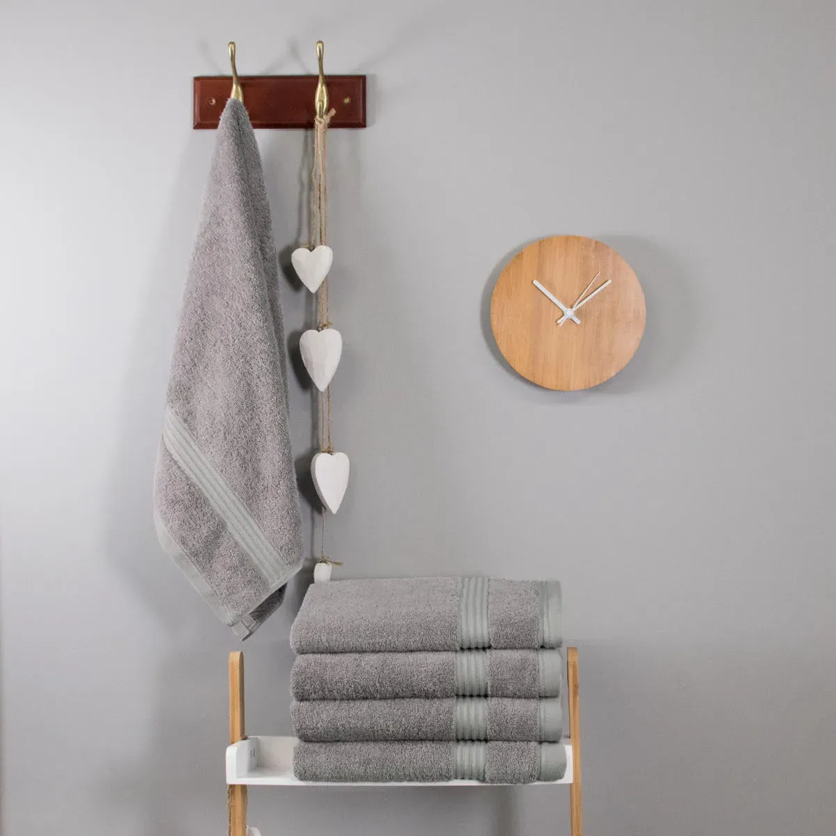 6-Pack Hand Towels 700 GSM - Grey, Bamboo by The Towel Shop