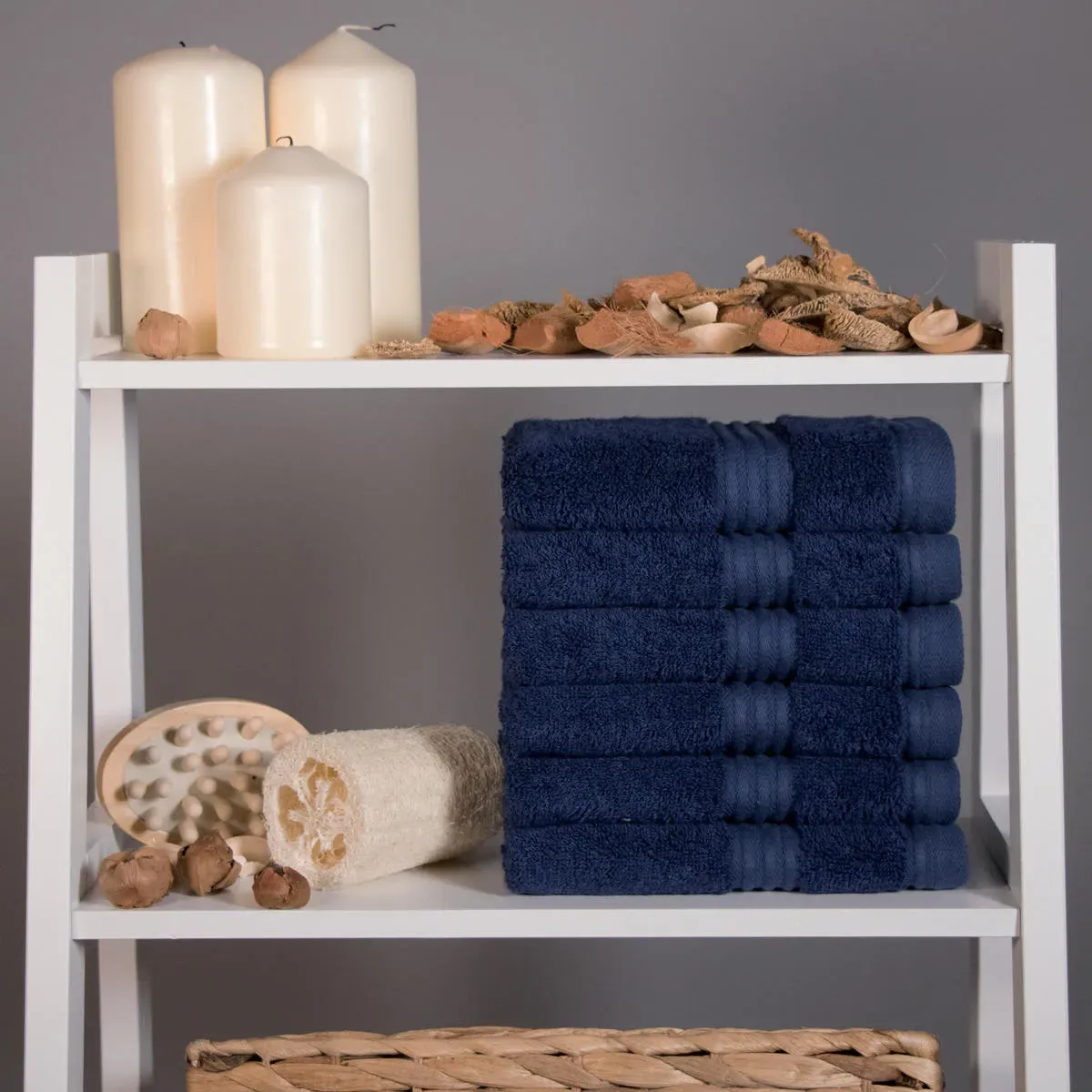 Face Cloths 700 GSM - Navy Blue, Bamboo by The Towel Shop