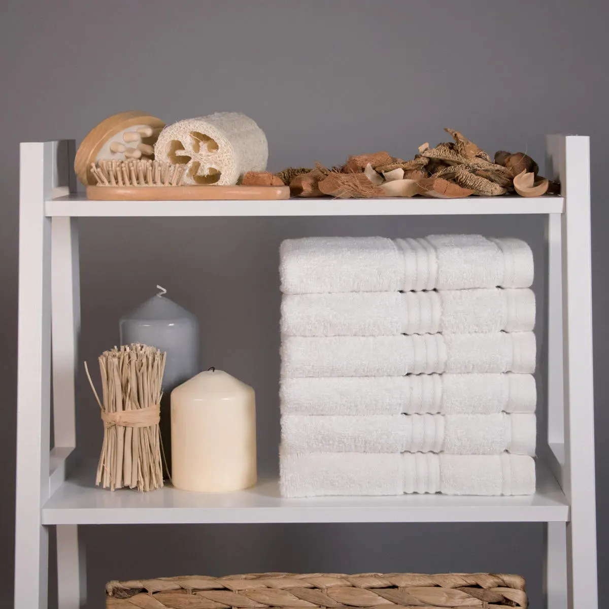 Face Cloths - White, Bamboo Cotton Blend by The Towel Shop