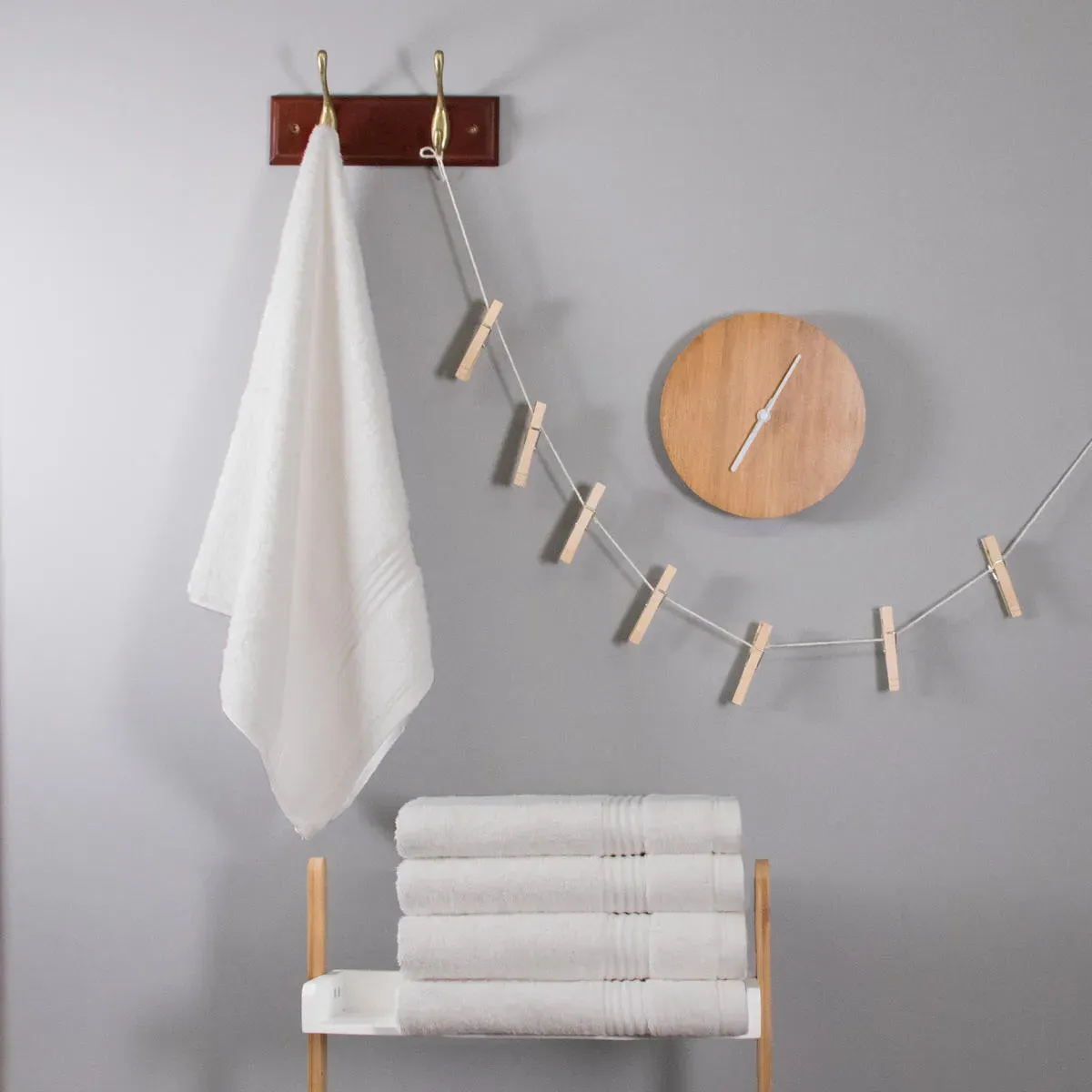 Hand Towel Set 700 GSM - White, Bamboo Cotton by The Towel Shop