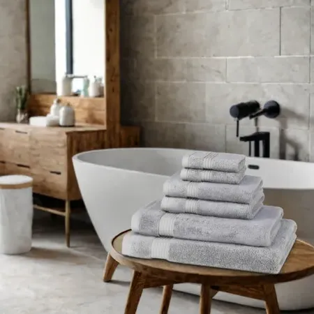 Bamboo Towel Collection - Light Grey, Cotton