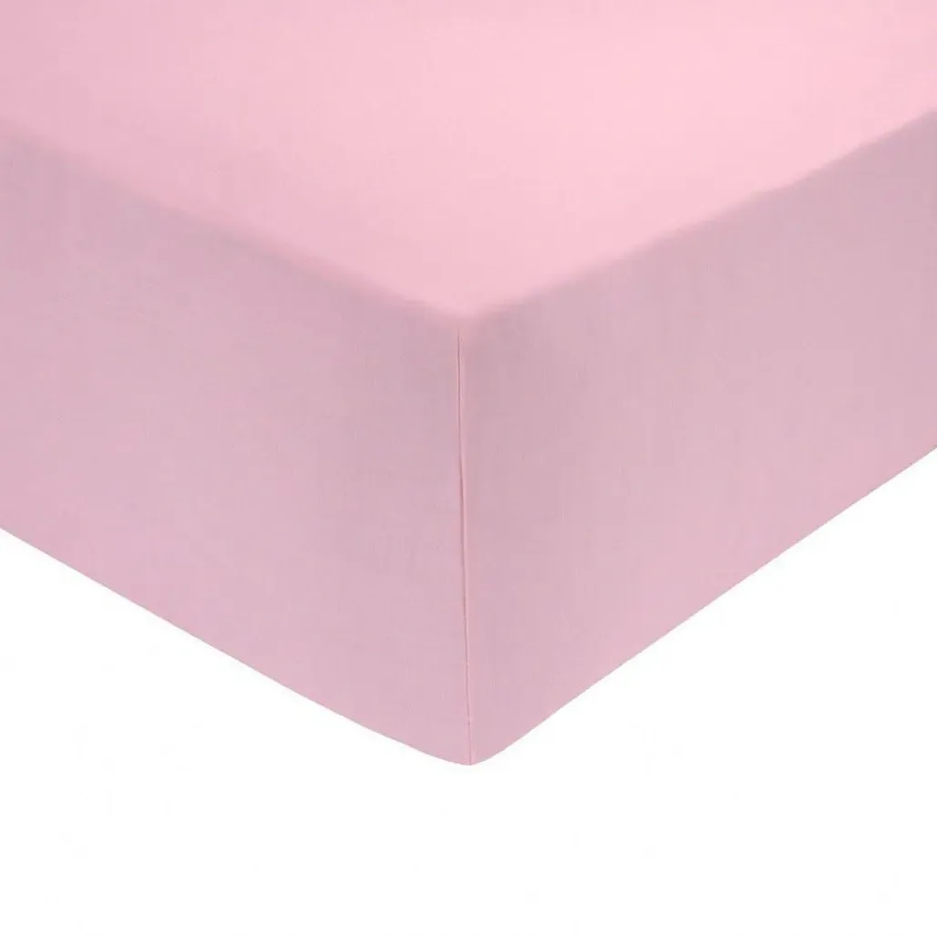144TC Deep Fitted Sheet - Pink by The Towel Shop