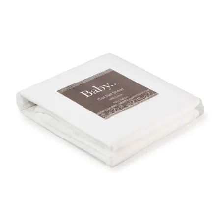 Cot Bed Flat Sheet - White, Cotton product