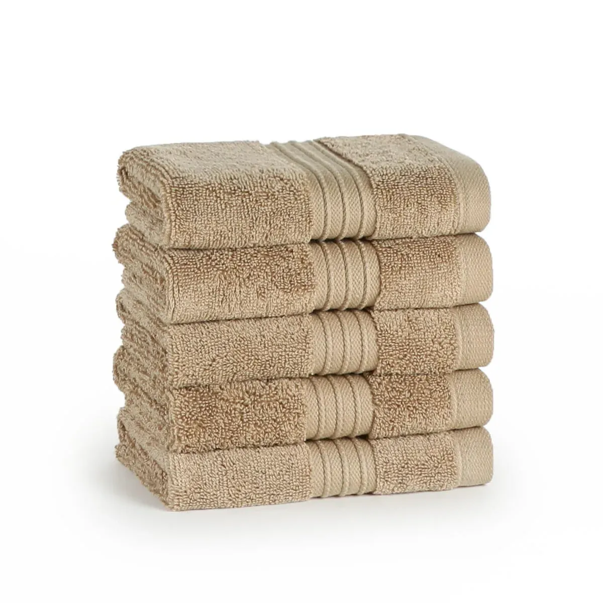 12-Pack Face Cloths 700gsm - Latte, Cotton by The Towel Shop
