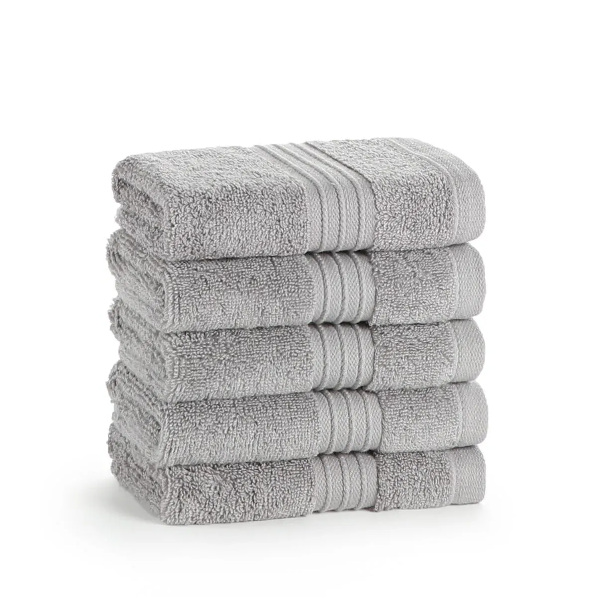 12-Pack Face Cloths 700gsm - Silver, Cotton by The Towel Shop