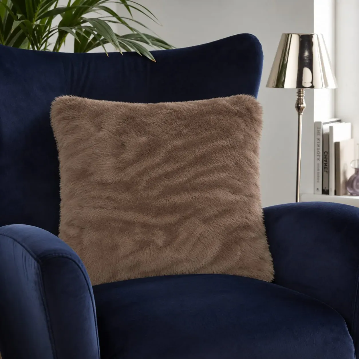 Faux Fur Cushion Cover - Mink by The Towel Shop
