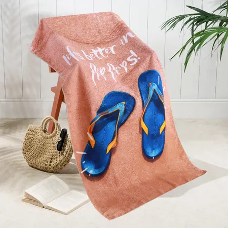 Flip Flop Print Beach Towel - Multicolour, Microfibre product