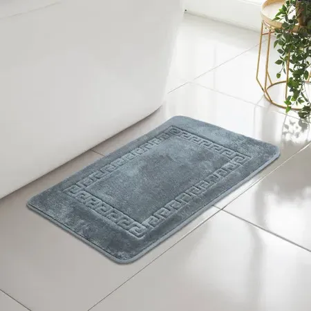 Greek Key Memory Foam Bath Mat - Grey product