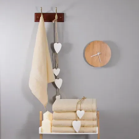 Hand Towel Set 700 GSM - Cream, Bamboo Cotton image