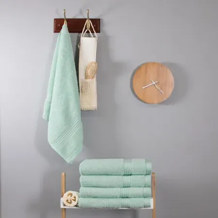 Hand Towel Set 700 GSM - Duck Egg Blue, Bamboo