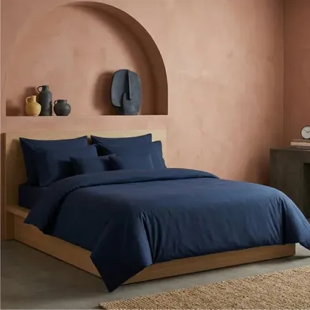 Microfibre Bedding Set - Navy Blue, Polyester product