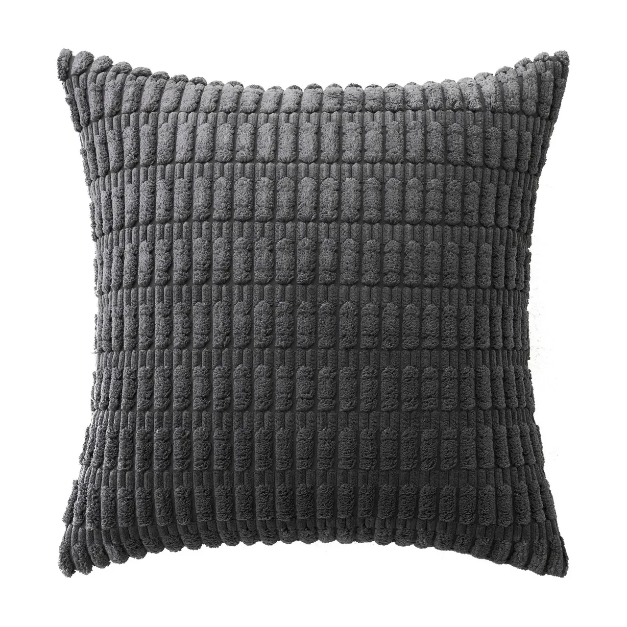 Square Cushion Cover with Zip - Red, Corduroy by The Towel Shop