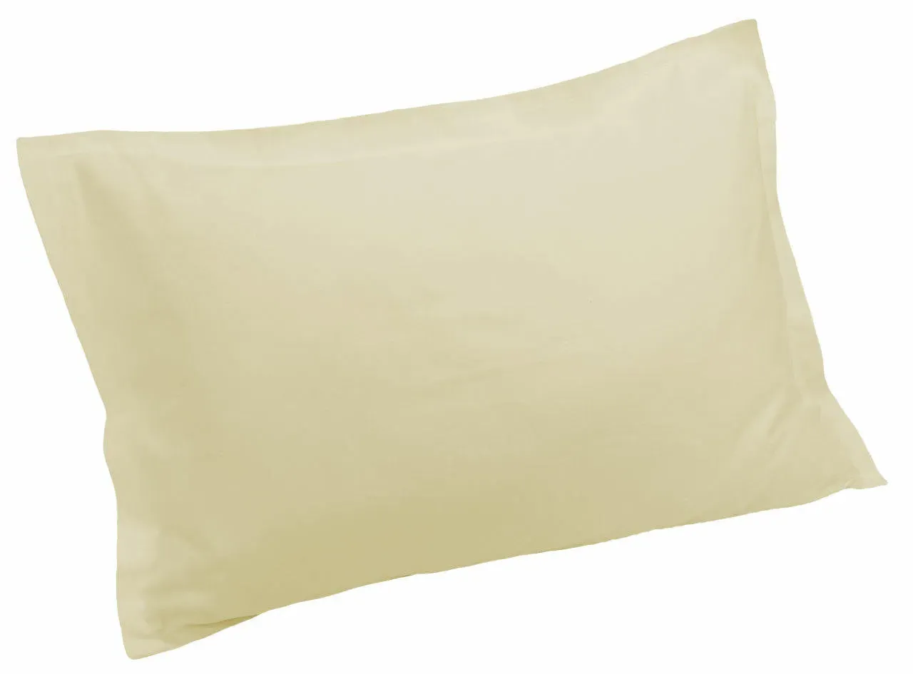Envelope Pillowcases - Cream, Polycotton by The Towel Shop