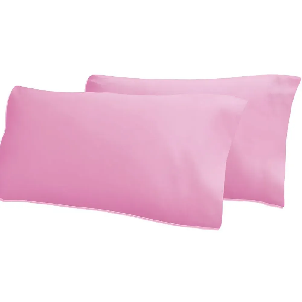 Envelope Pillowcases - Light Pink, Polycotton by The Towel Shop
