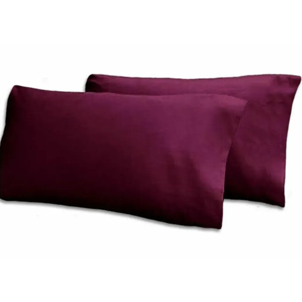 Envelope Pillowcases - Wine, Polycotton by The Towel Shop