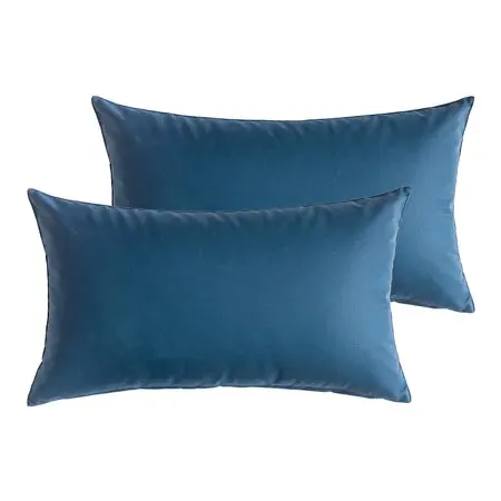 Set of 2 Cushions with Covers - Orange, Corduroy