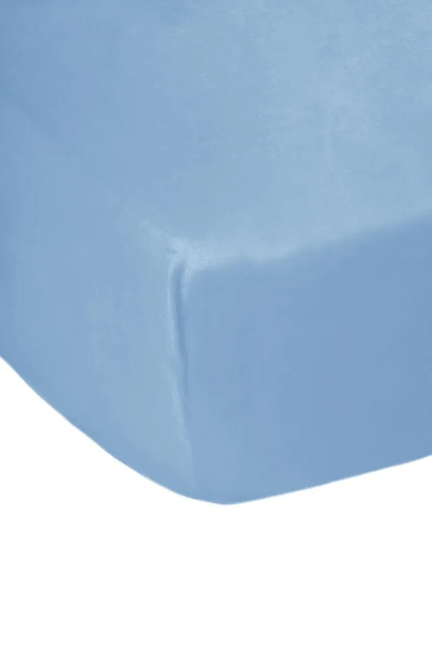 Single Fitted Sheet Easy Care - Light Sky Blue by The Towel Shop