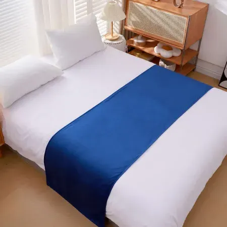 Solid Bed Runner - Light Grey, Velvet