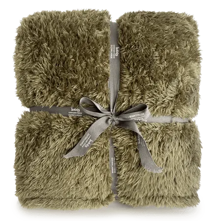 Teddy Bear Blanket Throw - Olive Green product