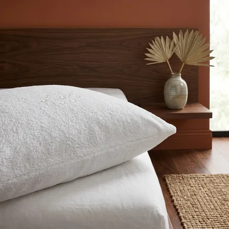 Terry Towelling Waterproof Pillow Protector - White product