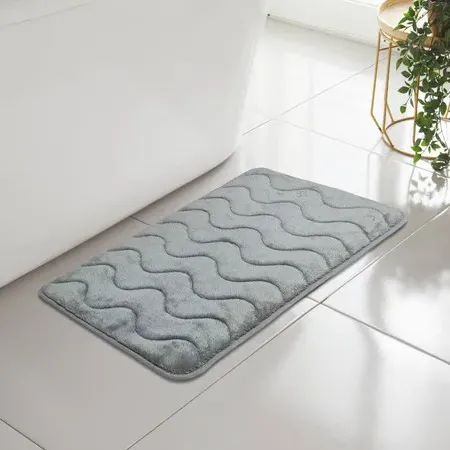 Wave Design Memory Foam Bath Mat - Grey product