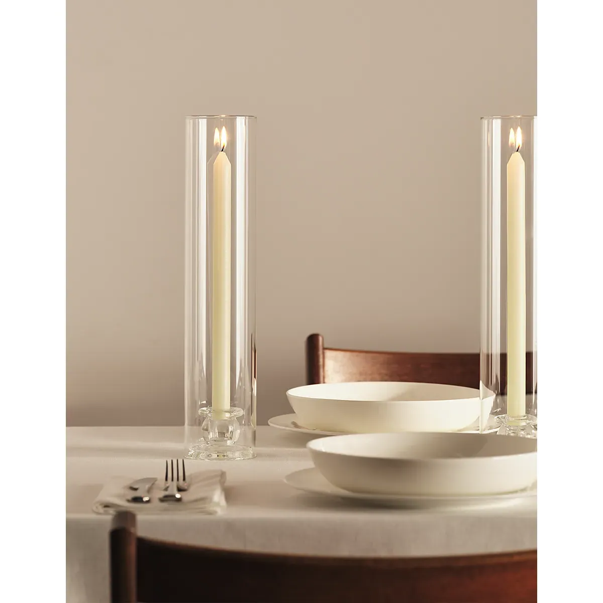 Glass Dinner Candle Hurricane - Clear, Borosilicate Glass alternate view