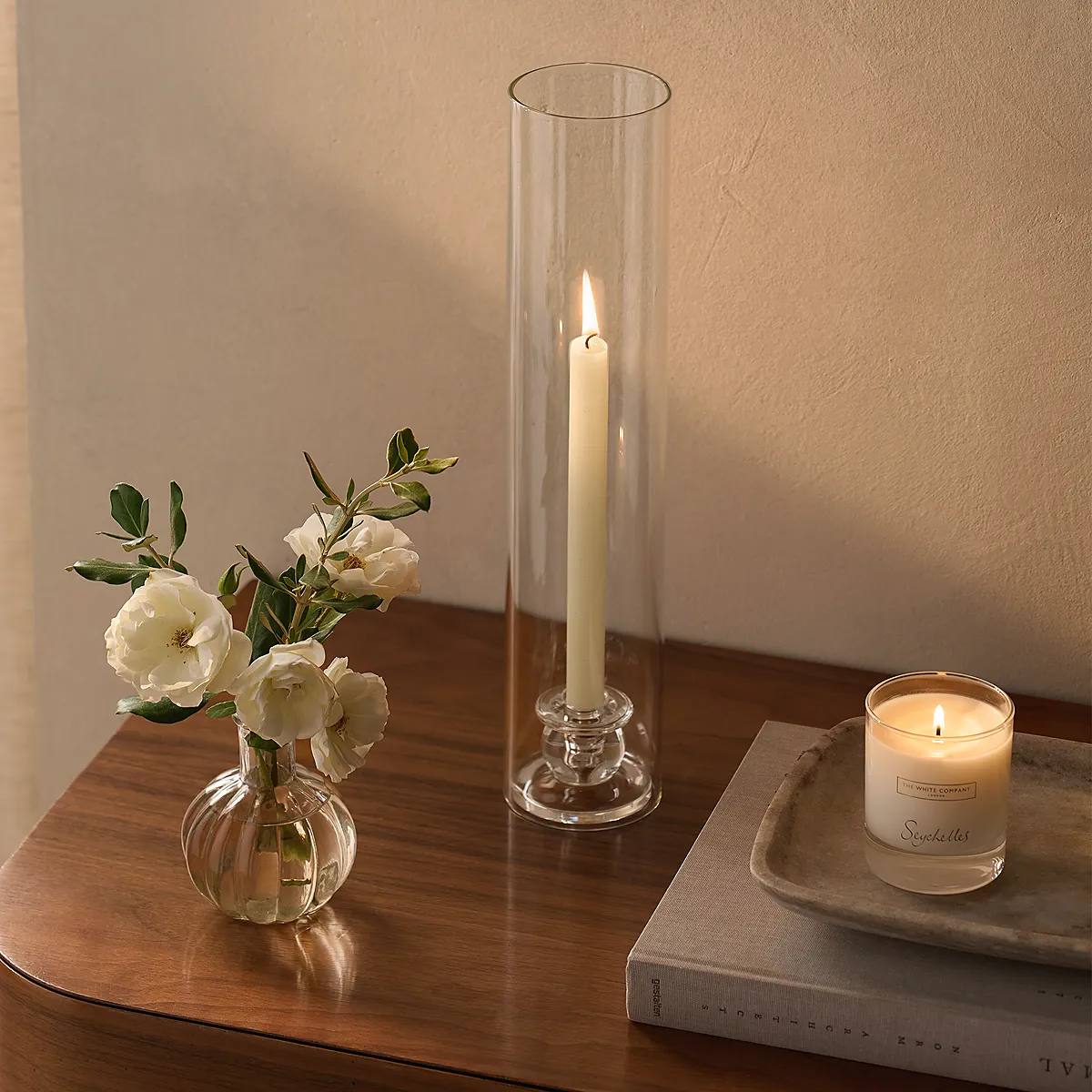 Glass Dinner Candle Hurricane - Clear, Borosilicate Glass product