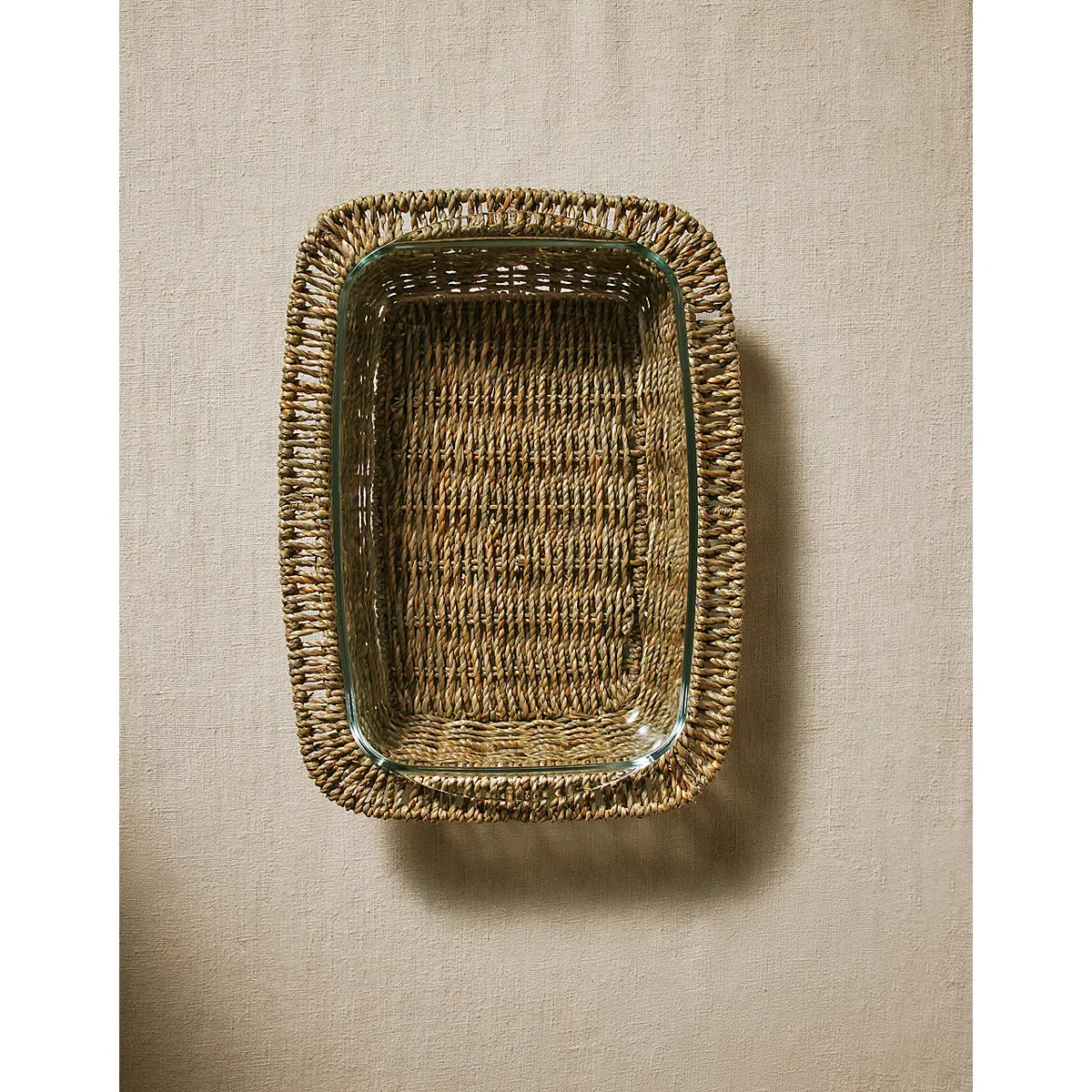 Glass & Seagrass Medium Oven Dish - Natural alternate view