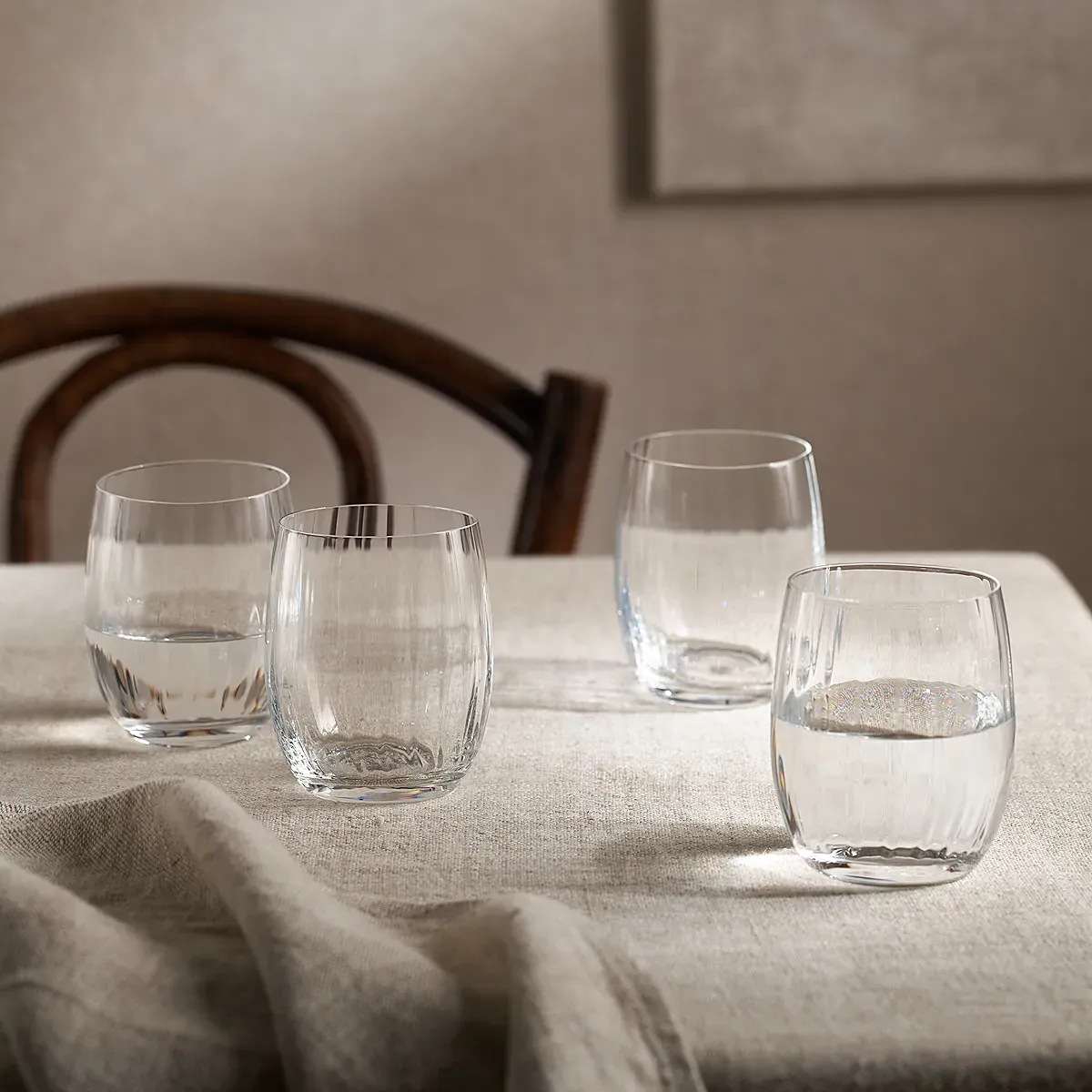 Skye Optic Tumbler Glasses Set of 4 - Clear, Crystalline Glass product