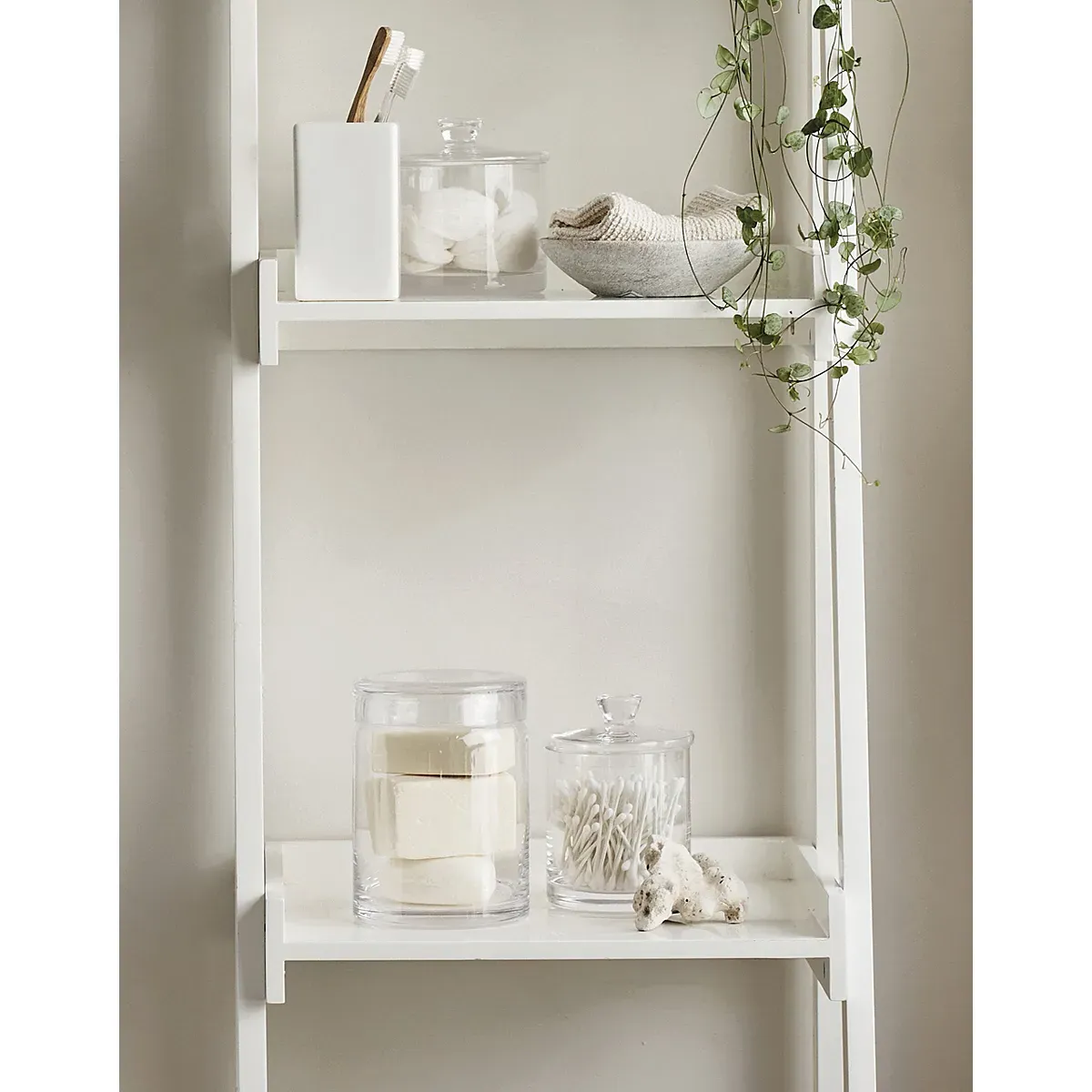 Tall Glass Storage Jar - Clear, Lead-Free Crystal alternate view