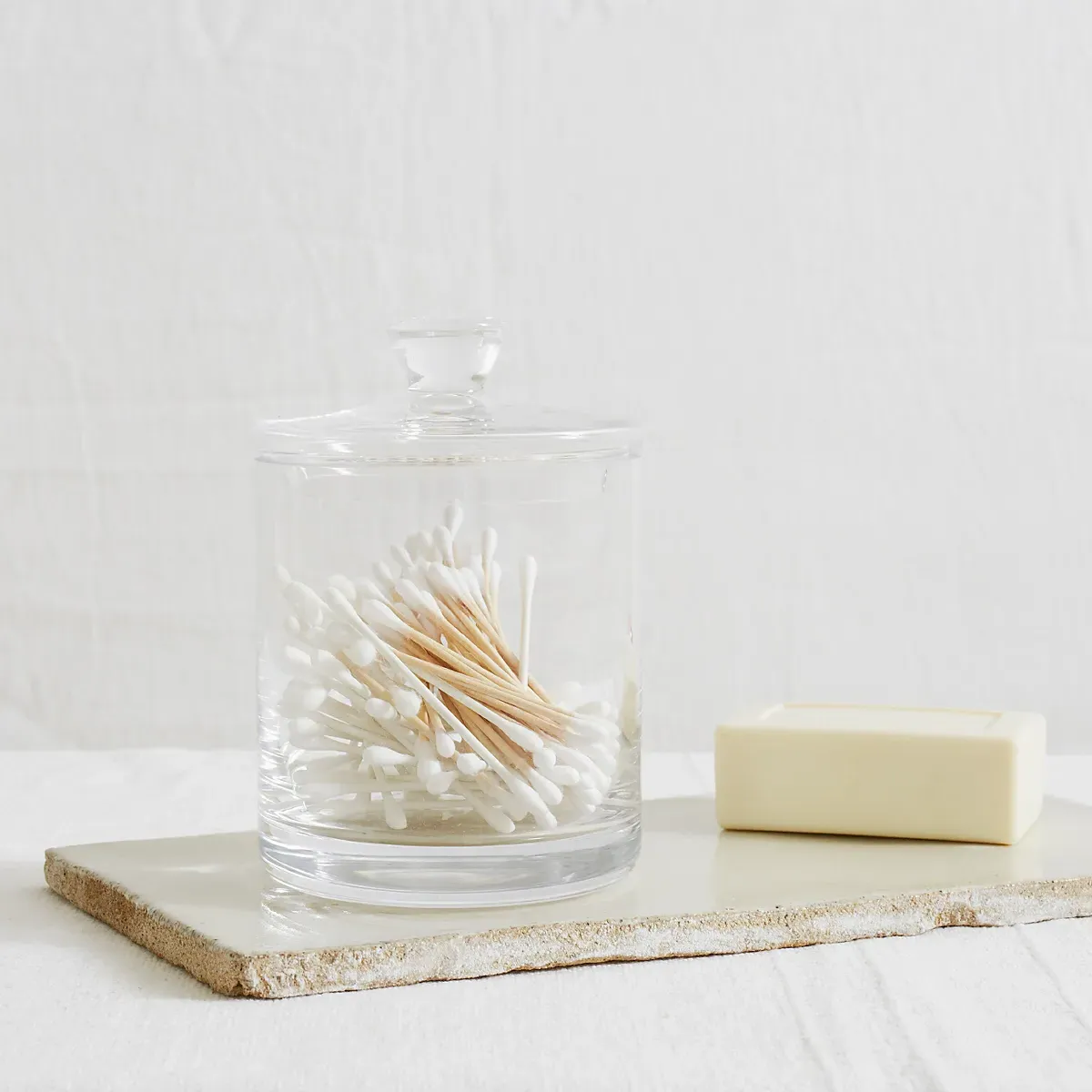 Tall Glass Storage Jar - Clear, Lead-Free Crystal product