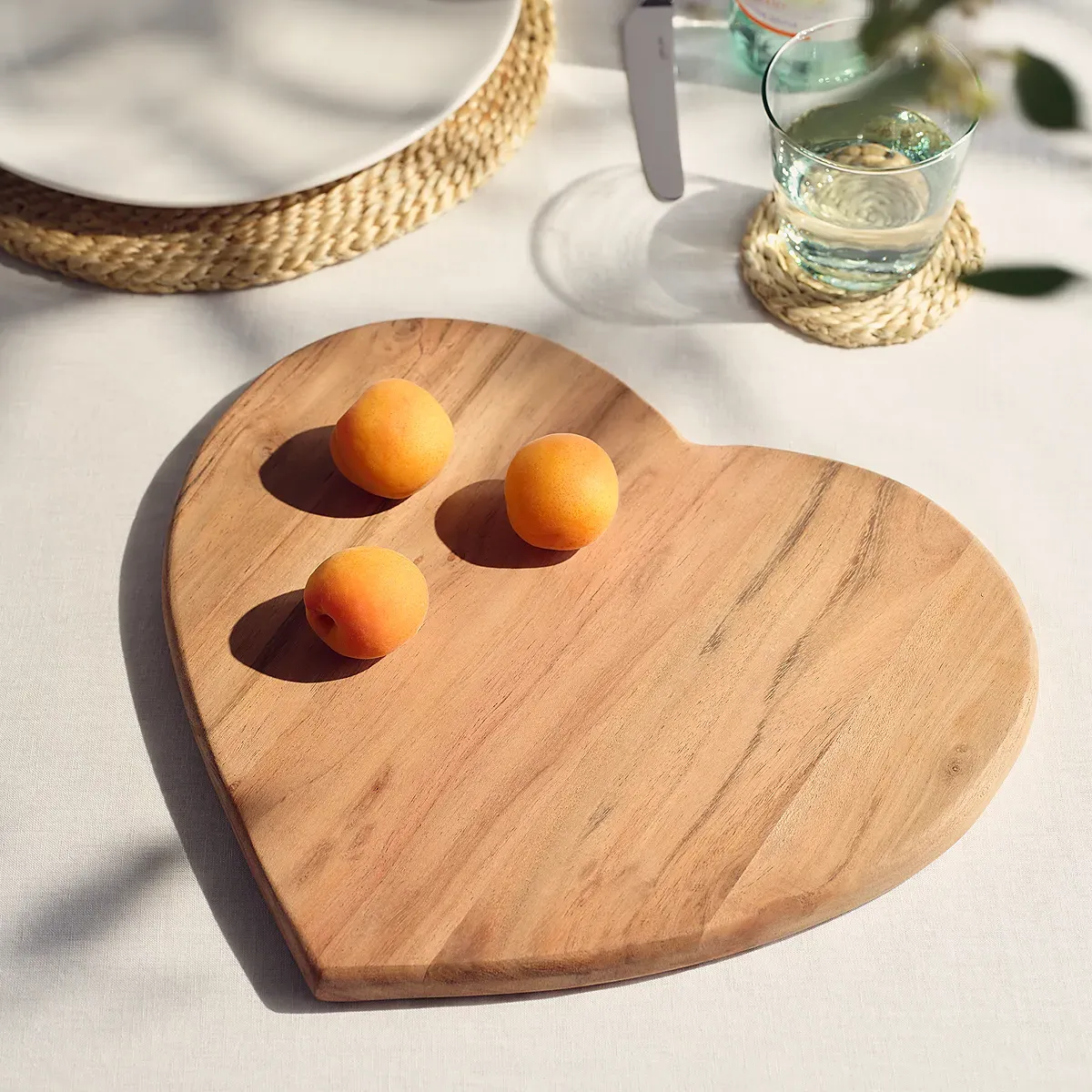 Acacia Wood Heart Serving Board - Natural product