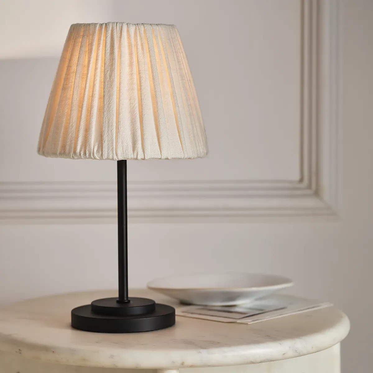 Addison Portable Table Lamp - White/Black, Metal product