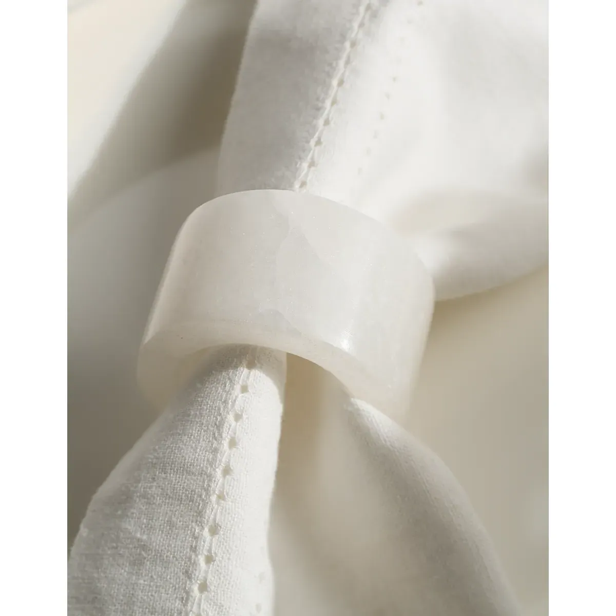 Alabaster Napkin Rings Set of 4 - White, Stone alternate view