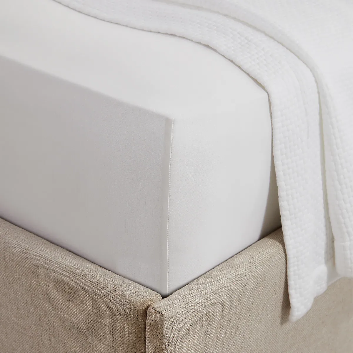 Alba Deep Fitted Sheet - Ivory, Egyptian Cotton Eri Silk product