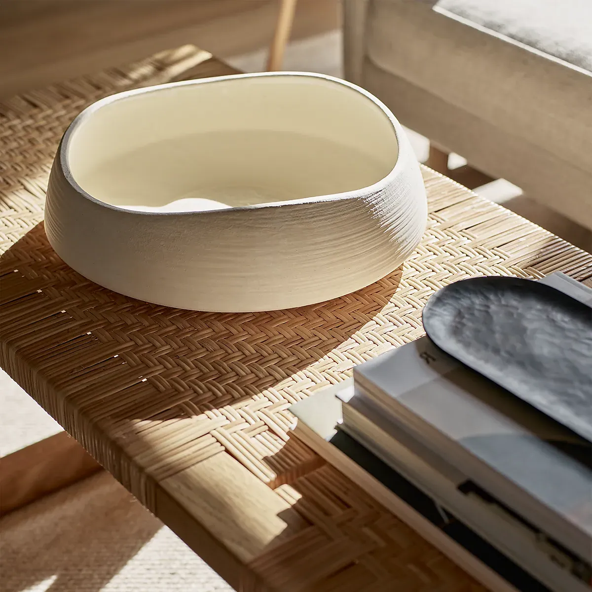 Alderley Decorative Bowl - White, Clay product