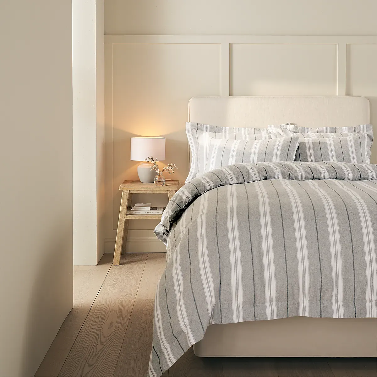 Arran Stripe Duvet Cover - Grey, Cotton product