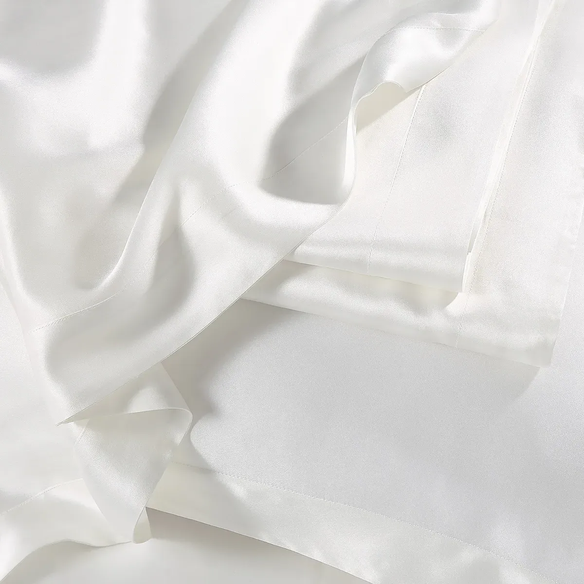 Audley Pure Silk Flat Sheet - Chalk product