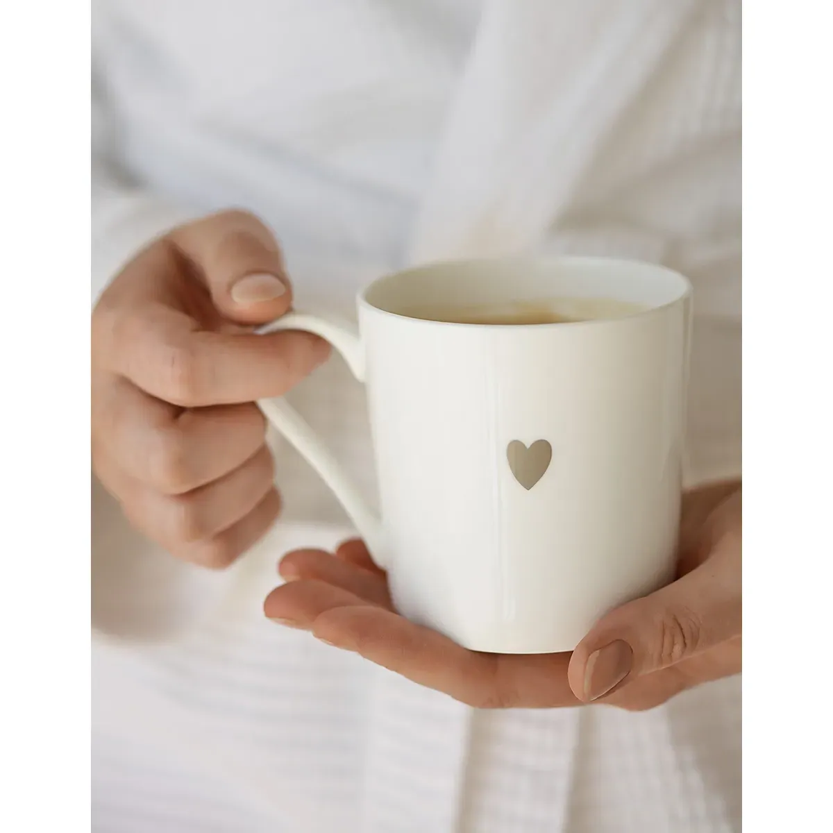 Bone China Heart Mug - White alternate view