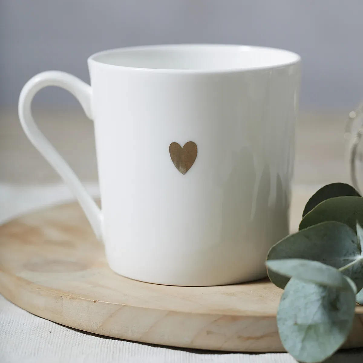 Bone China Heart Mug - White product