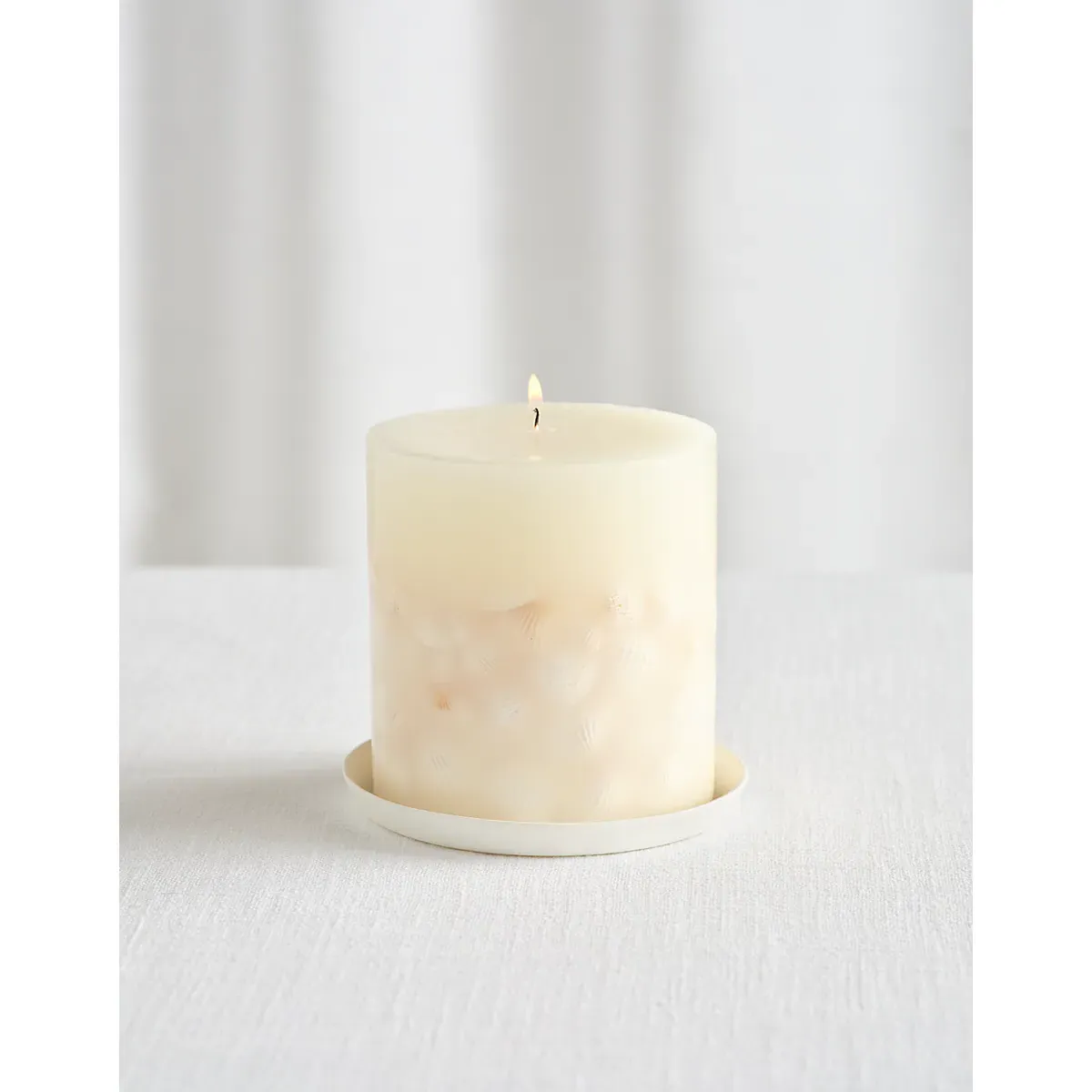 Botanical Candle Plate Medium - White, Ceramic alternate view