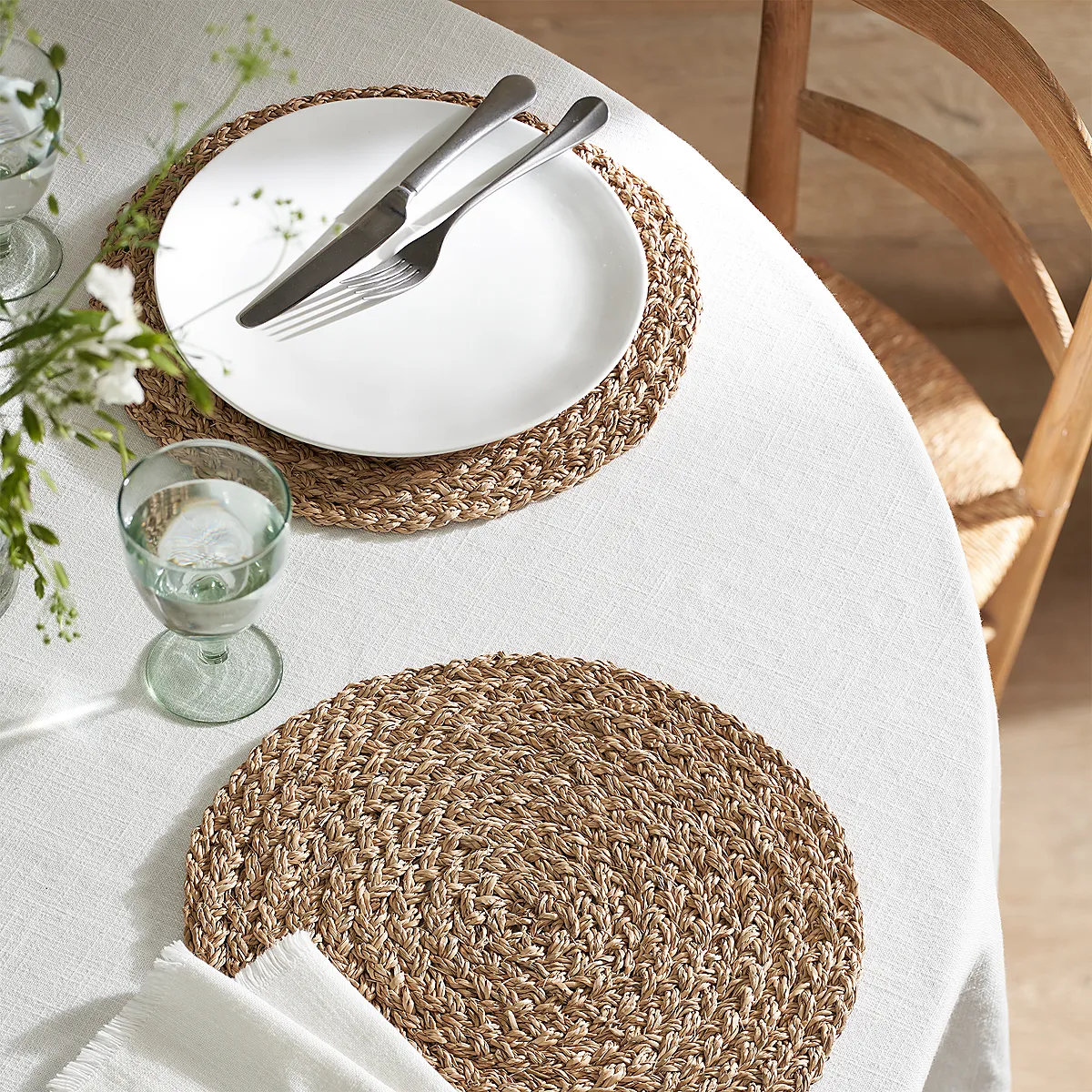 Braided Seagrass Round Placemats Set of 2 - Natural product