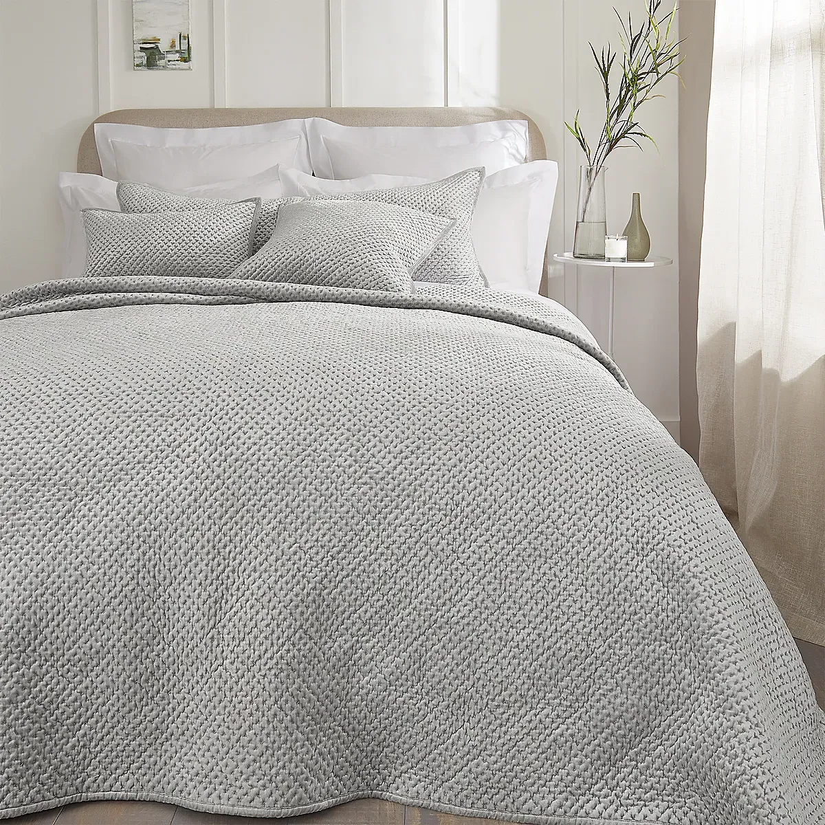 Brompton Quilt - Silver Grey, Velvet product