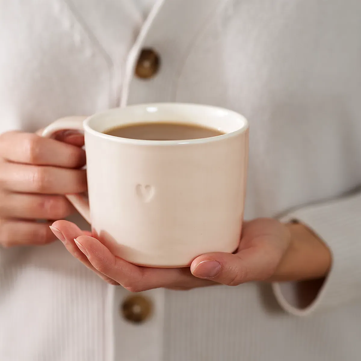 Burnham Heart Mug - Pink/White, Bone China product