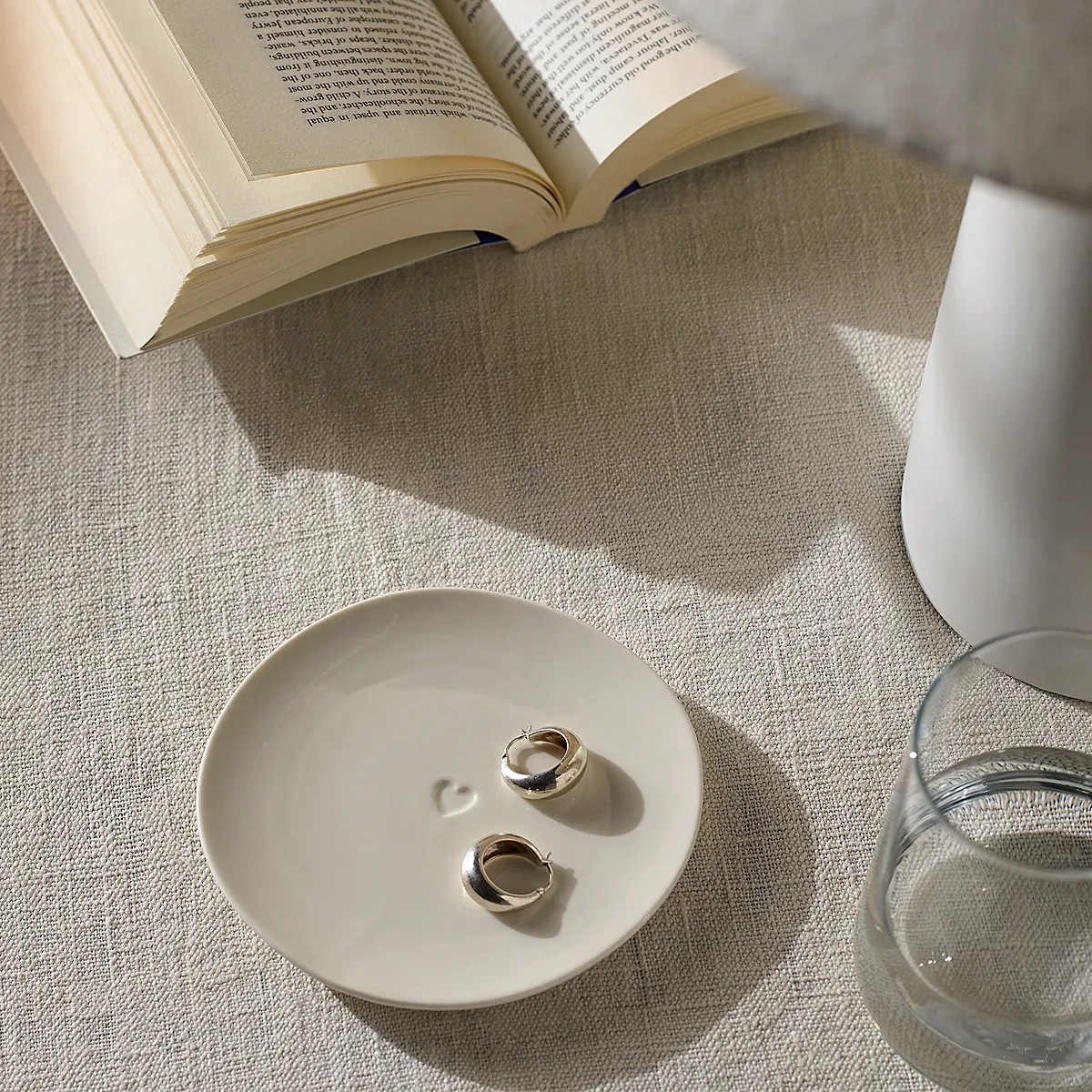 Burnham Heart Trinket Plate - White, Porcelain product