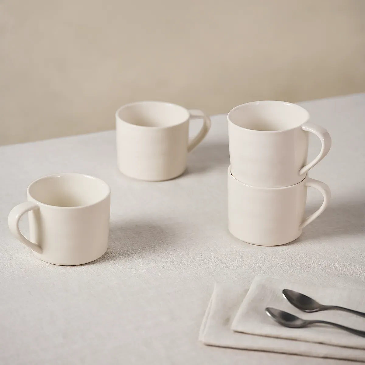Burnham Set of 4 Mugs - White, Porcelain product