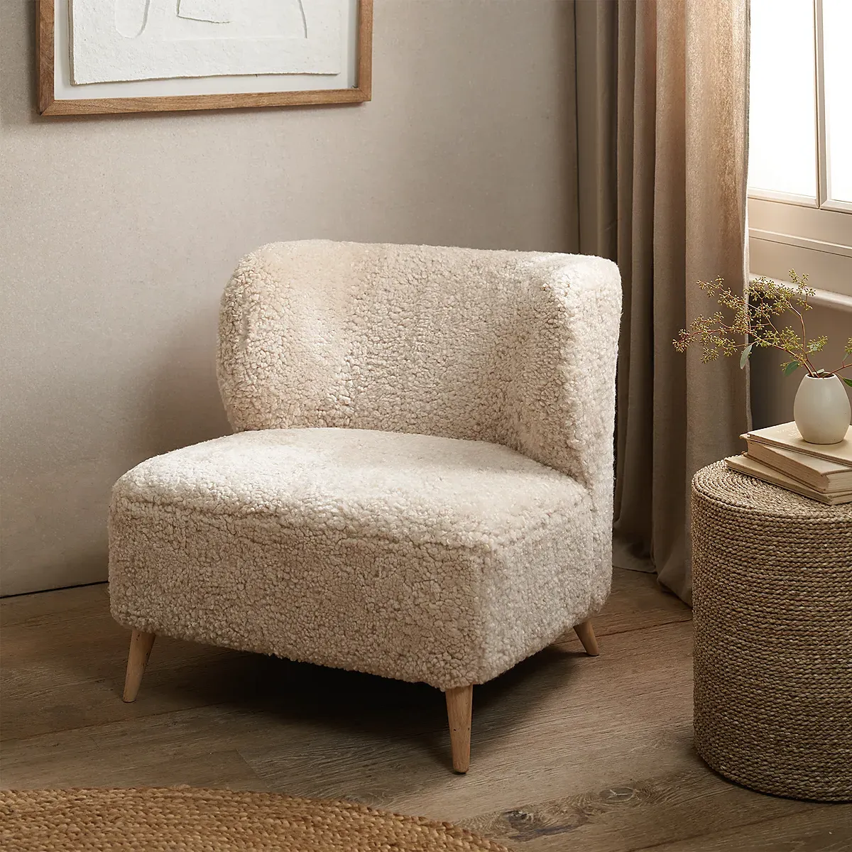 Calvert Sheepskin Chair - Pearl product